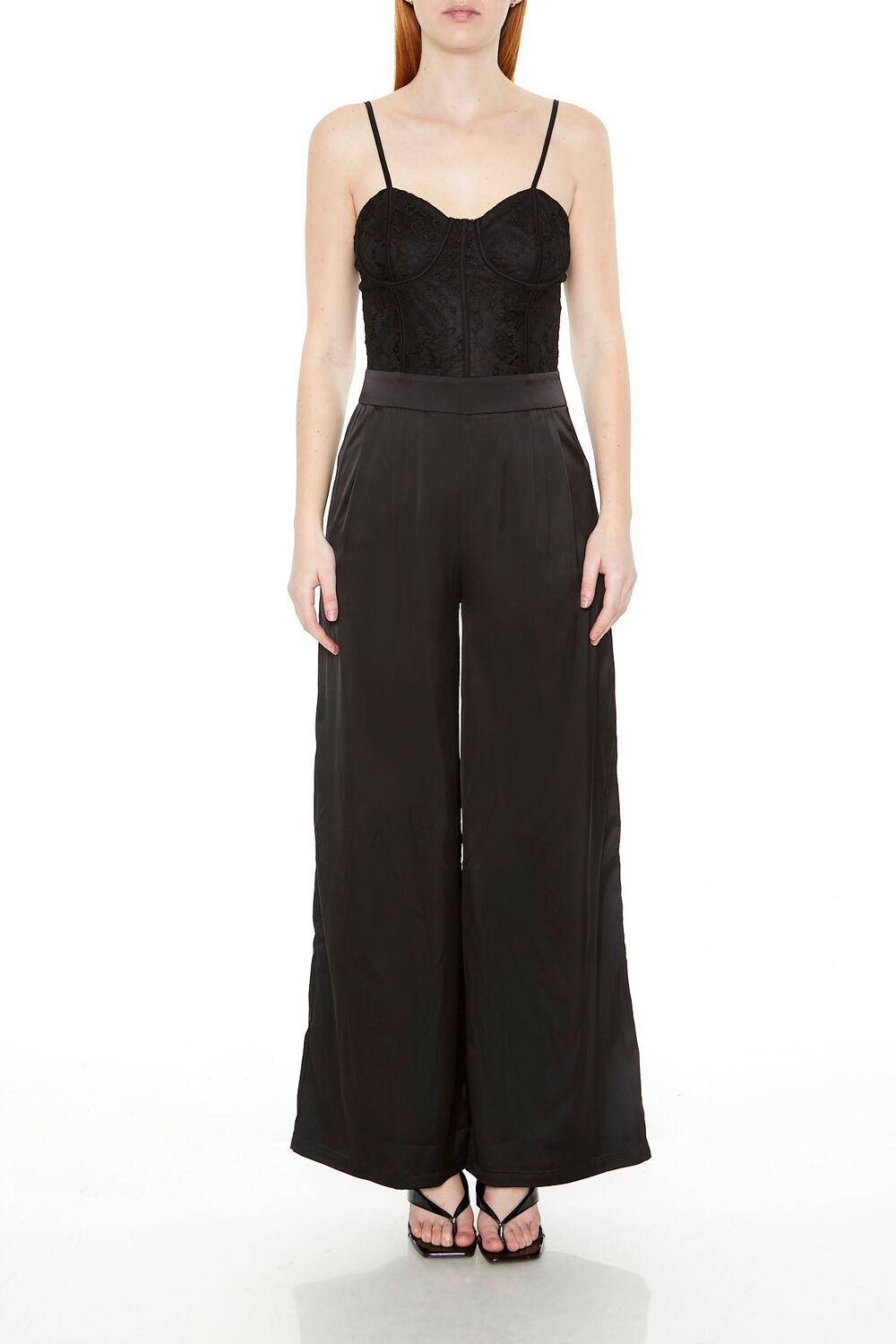 Satin & Lace Bustier Jumpsuit | Forever 21 Women