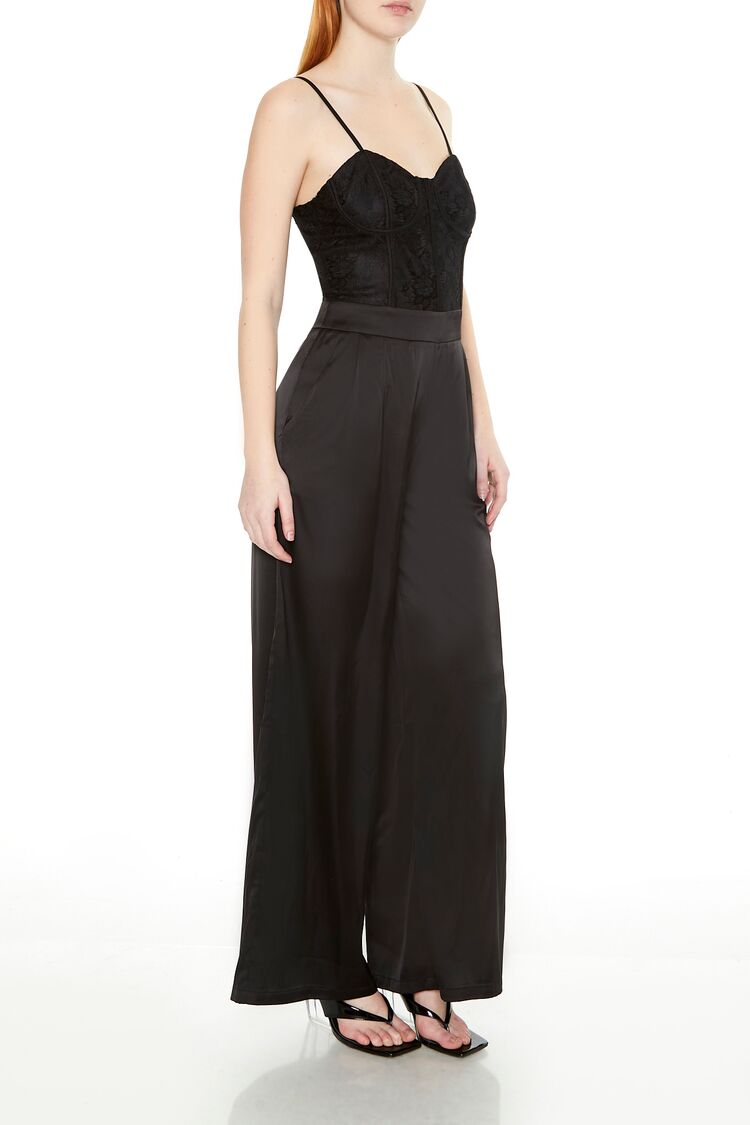 Satin & Lace Bustier Jumpsuit | Forever 21 Women
