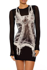 Mesh Garter Graphic Mini Dress | Forever 21 Women