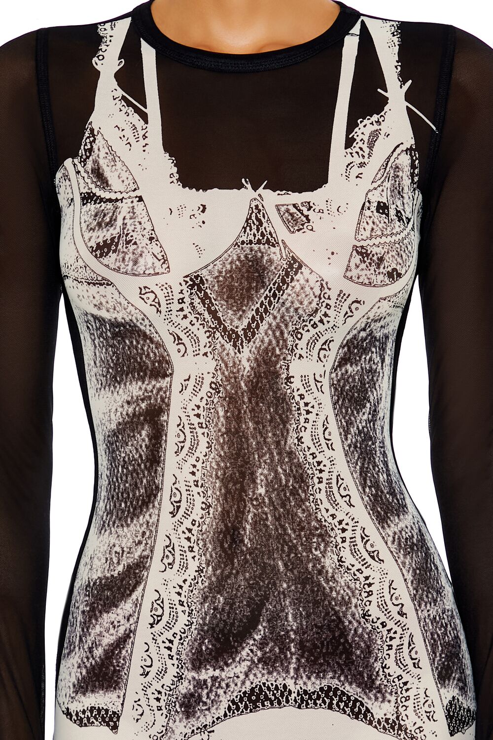 Mesh Garter Graphic Mini Dress | Forever 21 Women