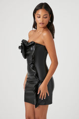 Faux Leather Rosette Tube Dress | Forever 21 Women