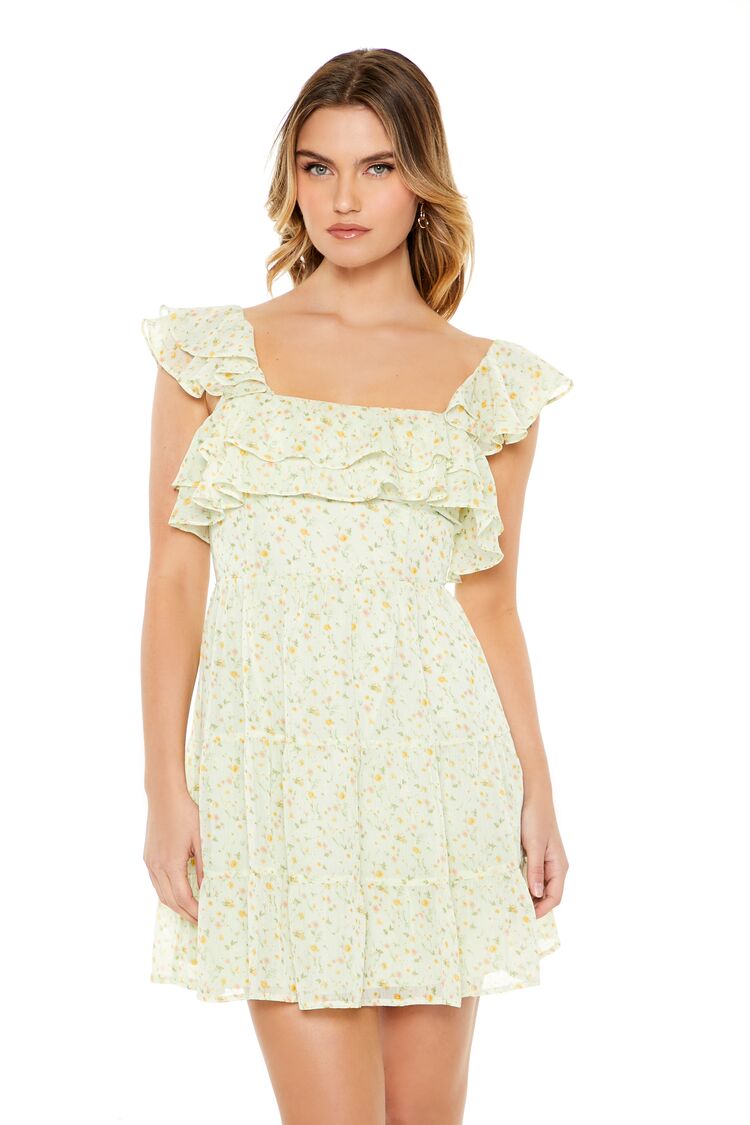 Ditsy Floral Ruffle Mini Dress | Forever 21 Women