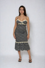 Polka Dot Lace-Trim Cami Midi Dress | Forever 21 Women