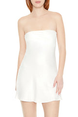 Strapless Satin Mini Dress | Forever 21 Women