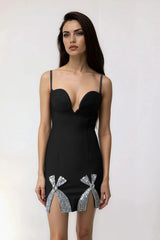 Rhinestone Bow Sweetheart Bodycon Mini Dress | Forever 21 Women