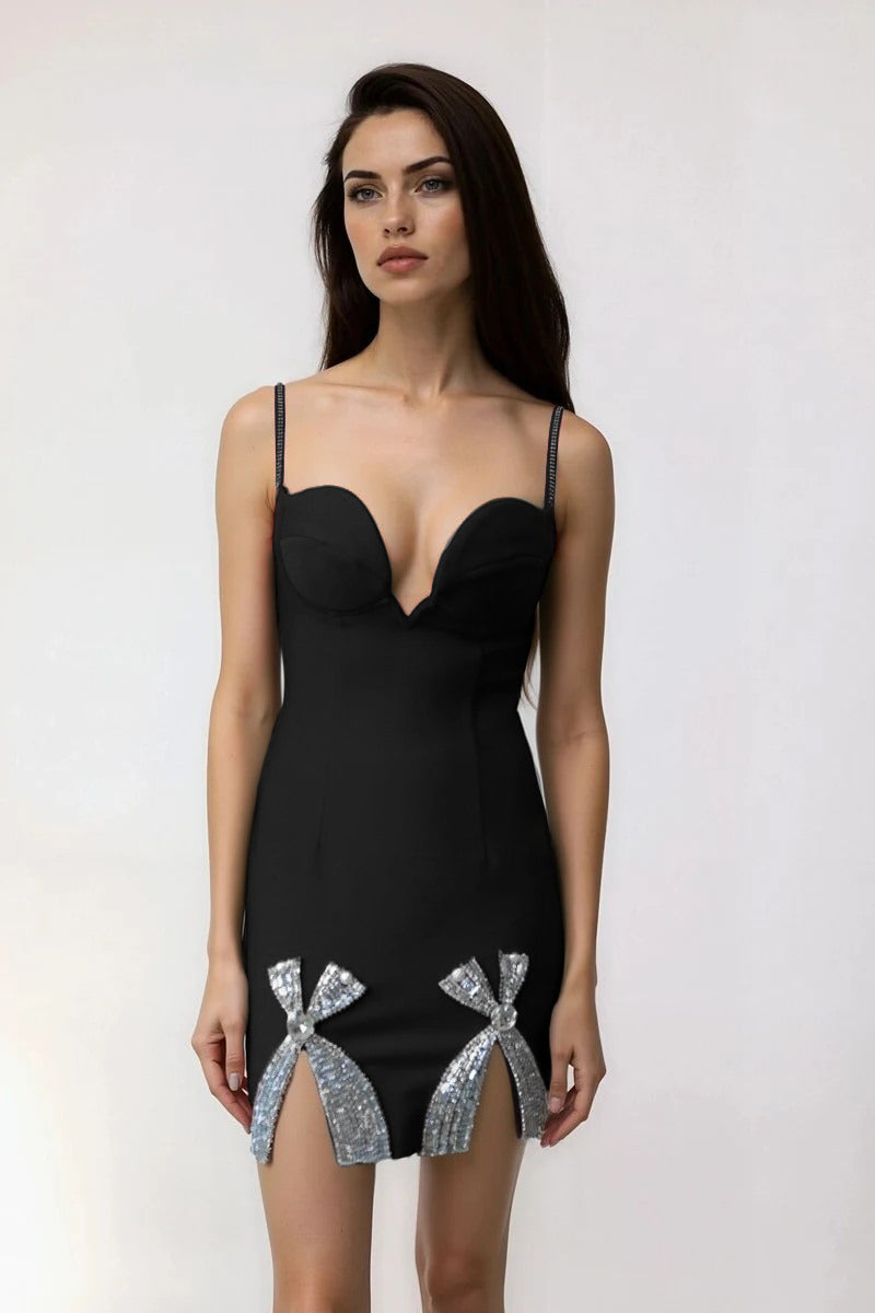 Rhinestone Bow Sweetheart Bodycon Mini Dress | Forever 21 Women