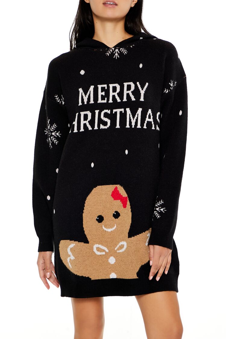 Hooded Christmas Mini Sweater Dress | Forever 21 Women