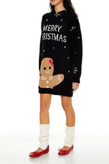 Hooded Christmas Mini Sweater Dress | Forever 21 Women