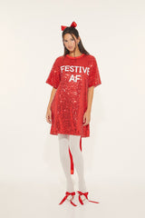 Sequin Festive AF T-Shirt Dress | Forever 21 Women