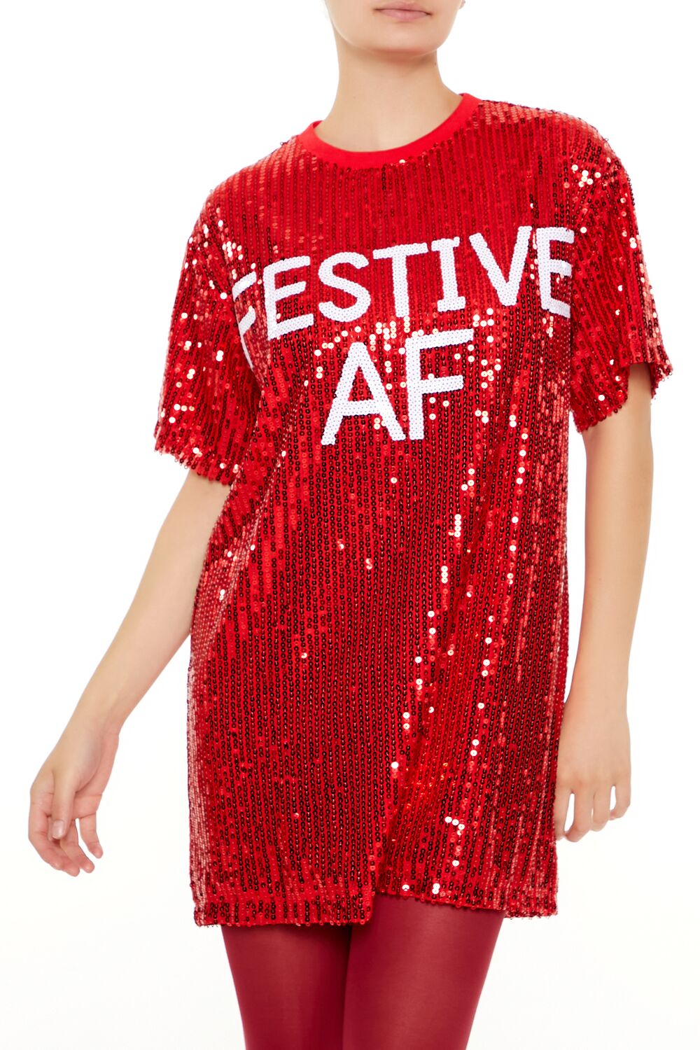 Sequin Festive AF T-Shirt Dress | Forever 21 Women