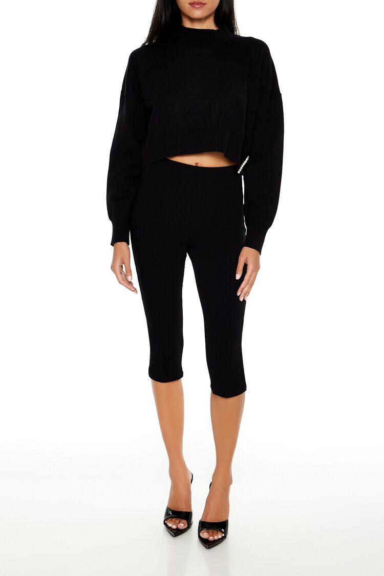 Faux Pearl-Trim Cropped Sweater | Forever 21 Women