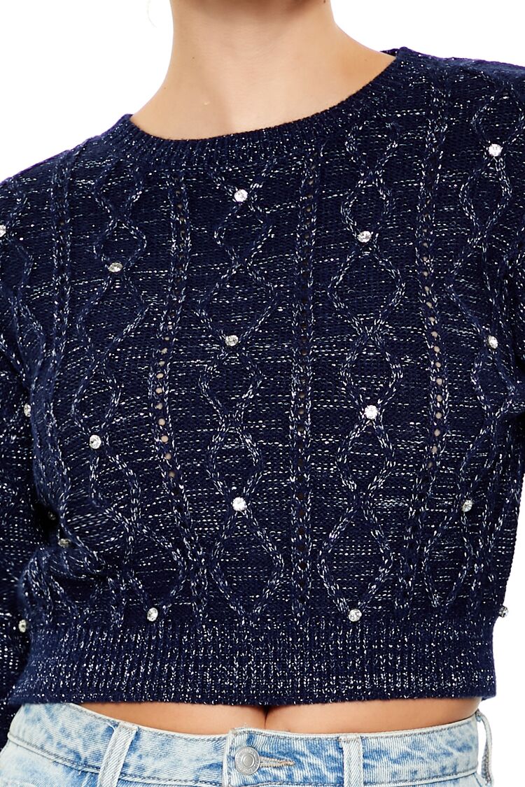 Glitter Knit Rhinestone Sweater | Forever 21 Women