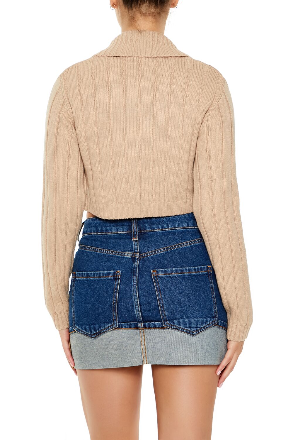 Cropped Rib-Knit Cardigan Sweater | Forever 21 Women
