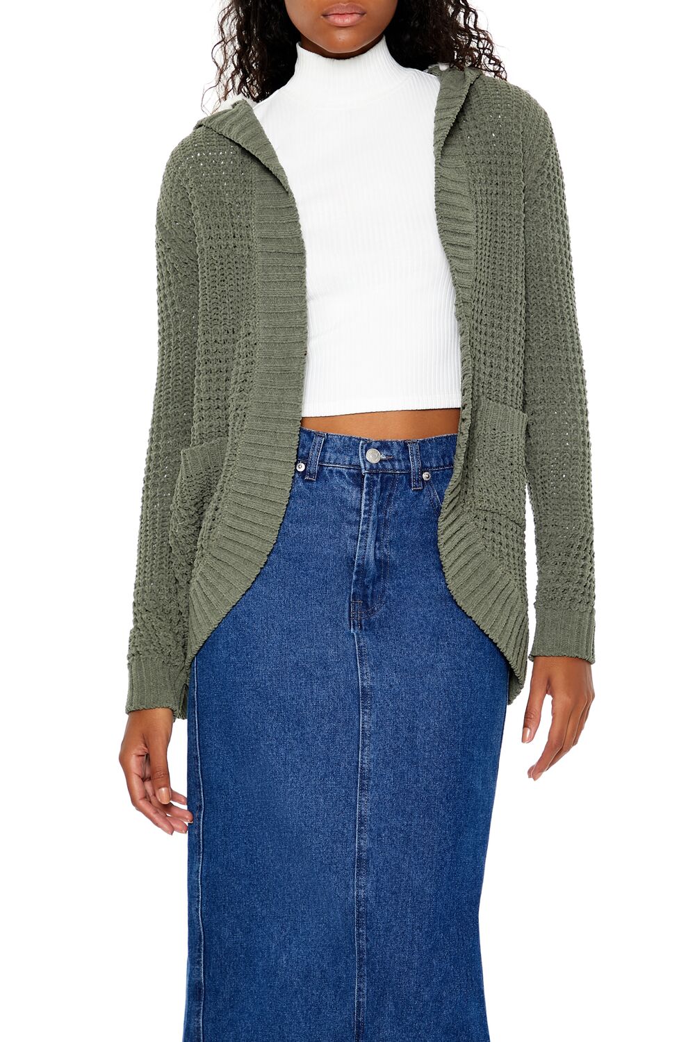 Hooded Open-Front Cardigan Sweater | Forever 21 Women