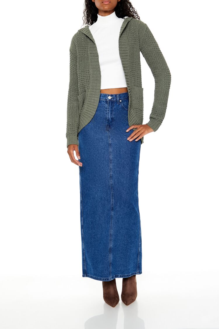Hooded Open-Front Cardigan Sweater | Forever 21 Women