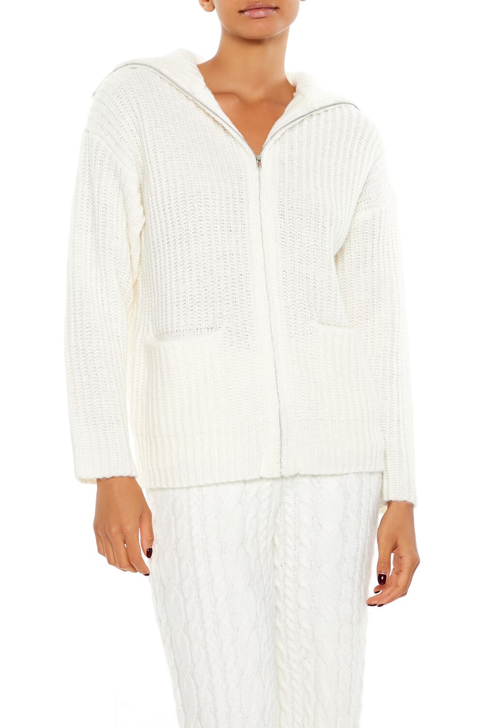 Ribbed Knit Zip-Up Sweater | Forever 21 Women