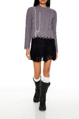 Distressed Cable Knit Sweater | Forever 21 Women