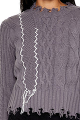 Distressed Cable Knit Sweater | Forever 21 Women