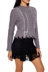 Distressed Cable Knit Sweater | Forever 21 Women