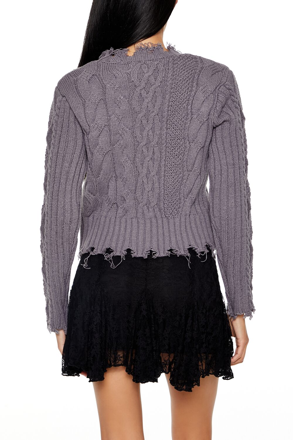 Distressed Cable Knit Sweater | Forever 21 Women