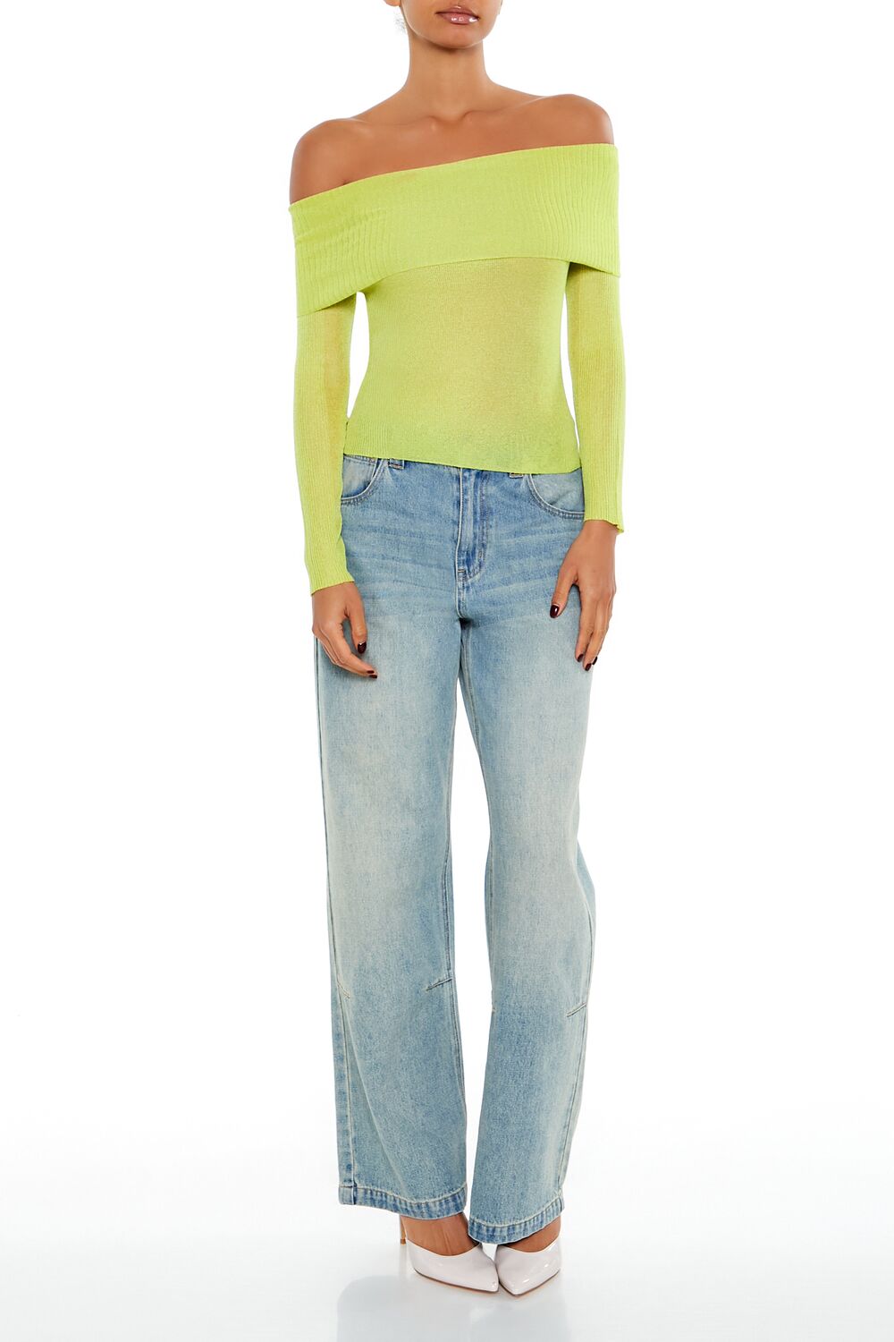 Foldover Off-the-Shoulder Sweater | Forever 21 Women