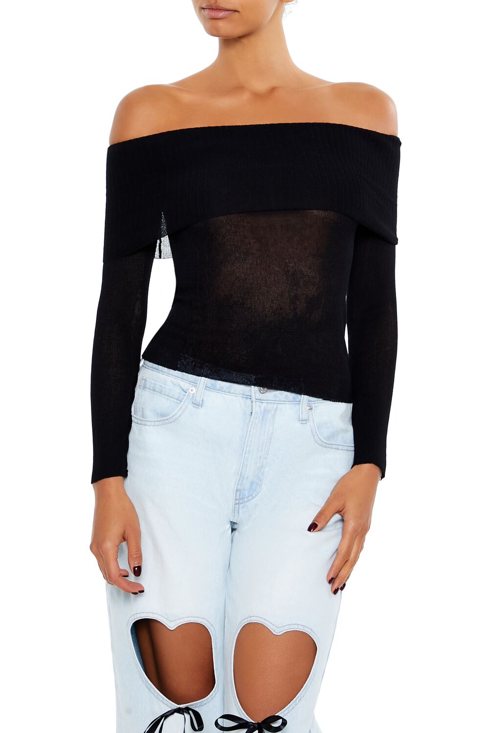 Foldover Off-the-Shoulder Sweater | Forever 21 Women