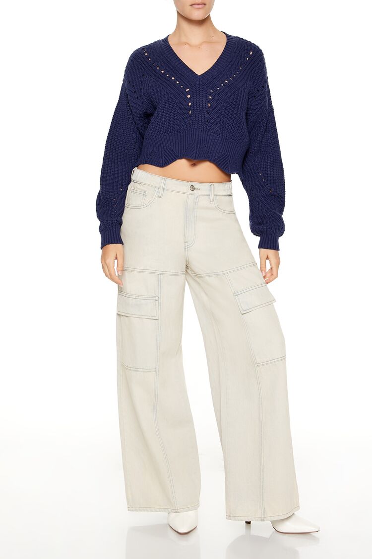 Open-Knit Cropped Sweater | Forever 21 Women