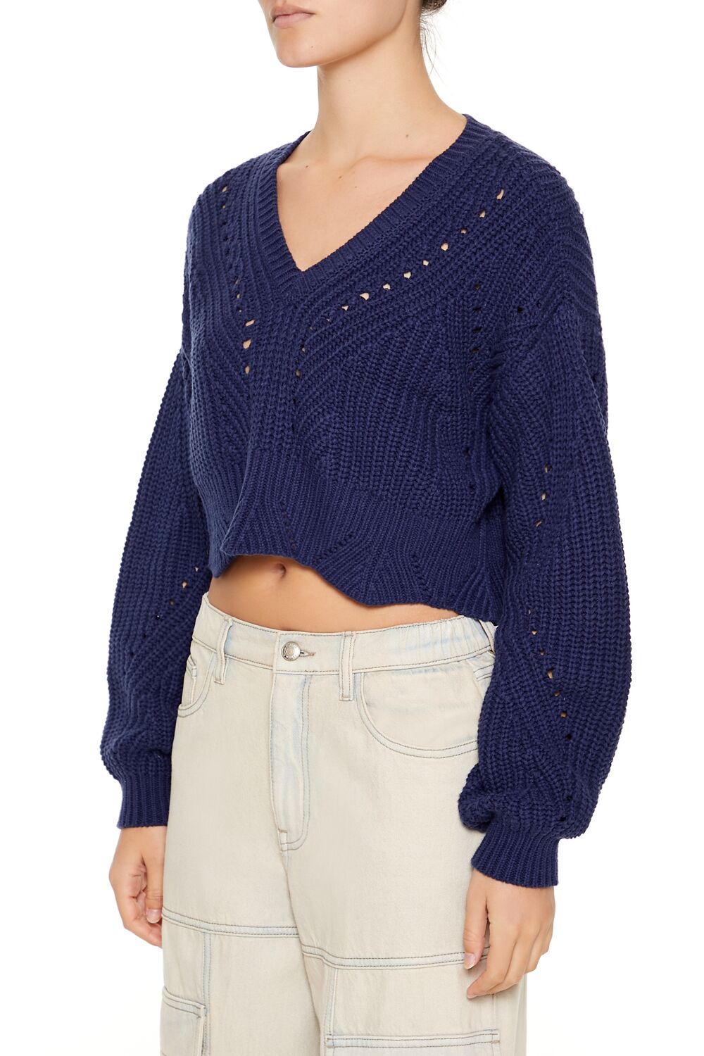 Open-Knit Cropped Sweater | Forever 21 Women