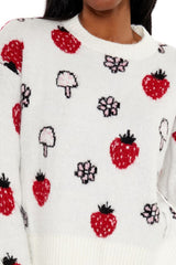 Strawberry & Mushroom Print Sweater | Forever 21 Women