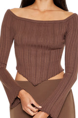 Off-the-Shoulder V-Hem Sweater | Forever 21 Women
