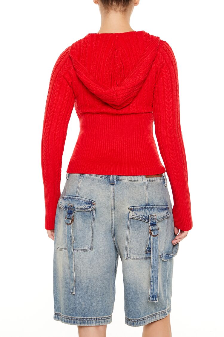 Hooded Cable Knit Sweater | Forever 21 Women