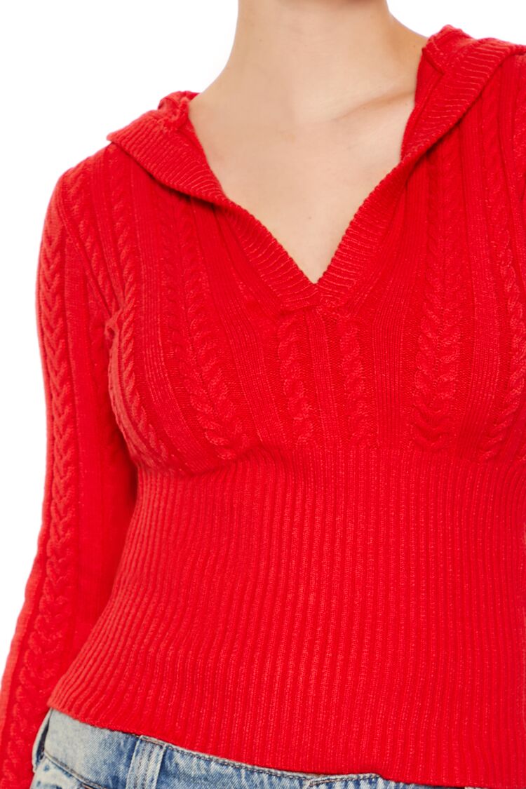 Hooded Cable Knit Sweater | Forever 21 Women