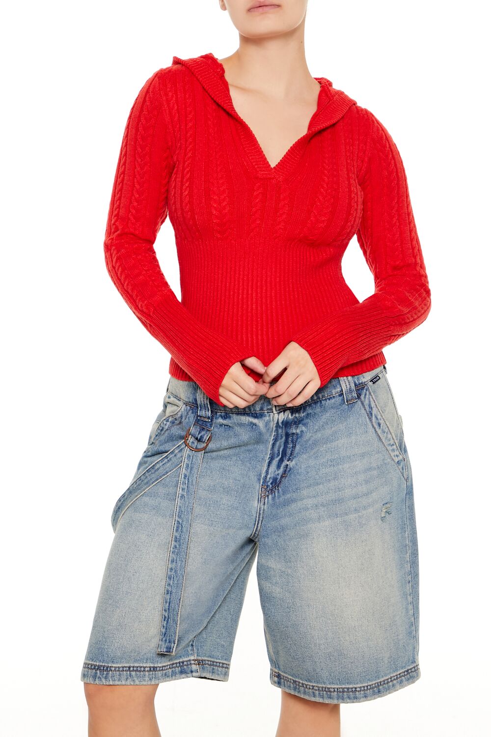 Hooded Cable Knit Sweater | Forever 21 Women