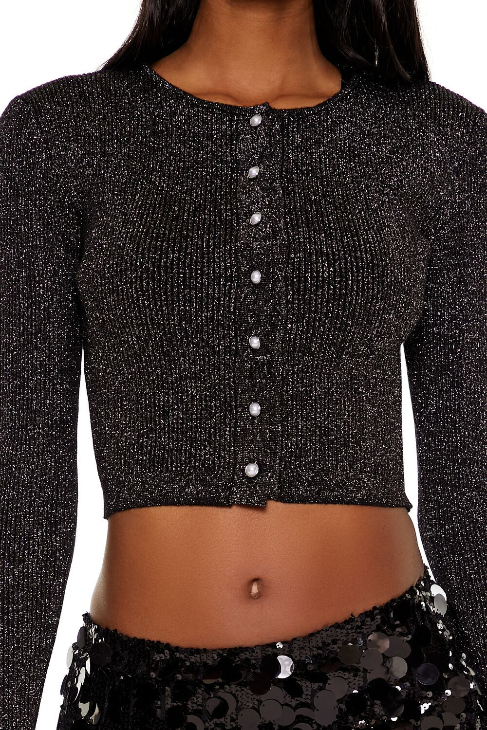 Faux Pearl Glitter Cardigan Sweater | Forever 21 Women