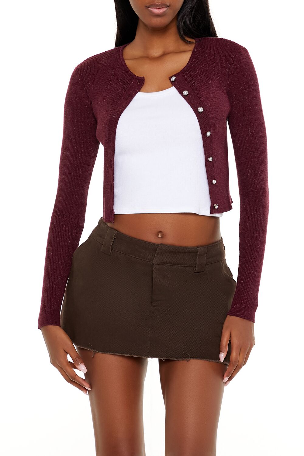Faux Pearl Glitter Cardigan Sweater | Forever 21 Women