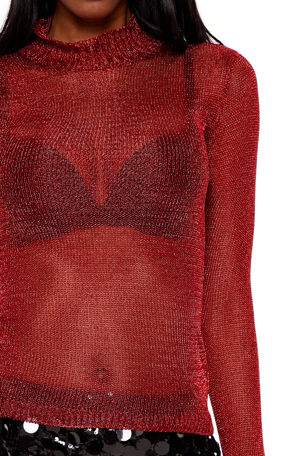 Sheer Glitter Turtleneck Sweater | Forever 21 Women