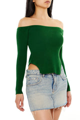 Off-the-Shoulder Cutout-Hem Sweater | Forever 21 Women