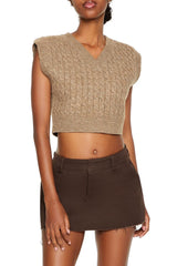 Cropped Cable Knit Sweater Vest | Forever 21 Women
