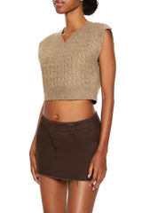 Cropped Cable Knit Sweater Vest | Forever 21 Women