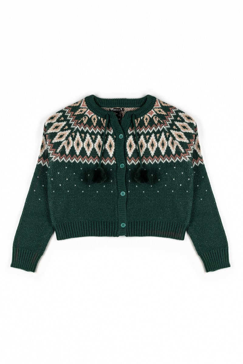 Fair Isle Pom-Pom Tie Cardigan | Forever 21 Women