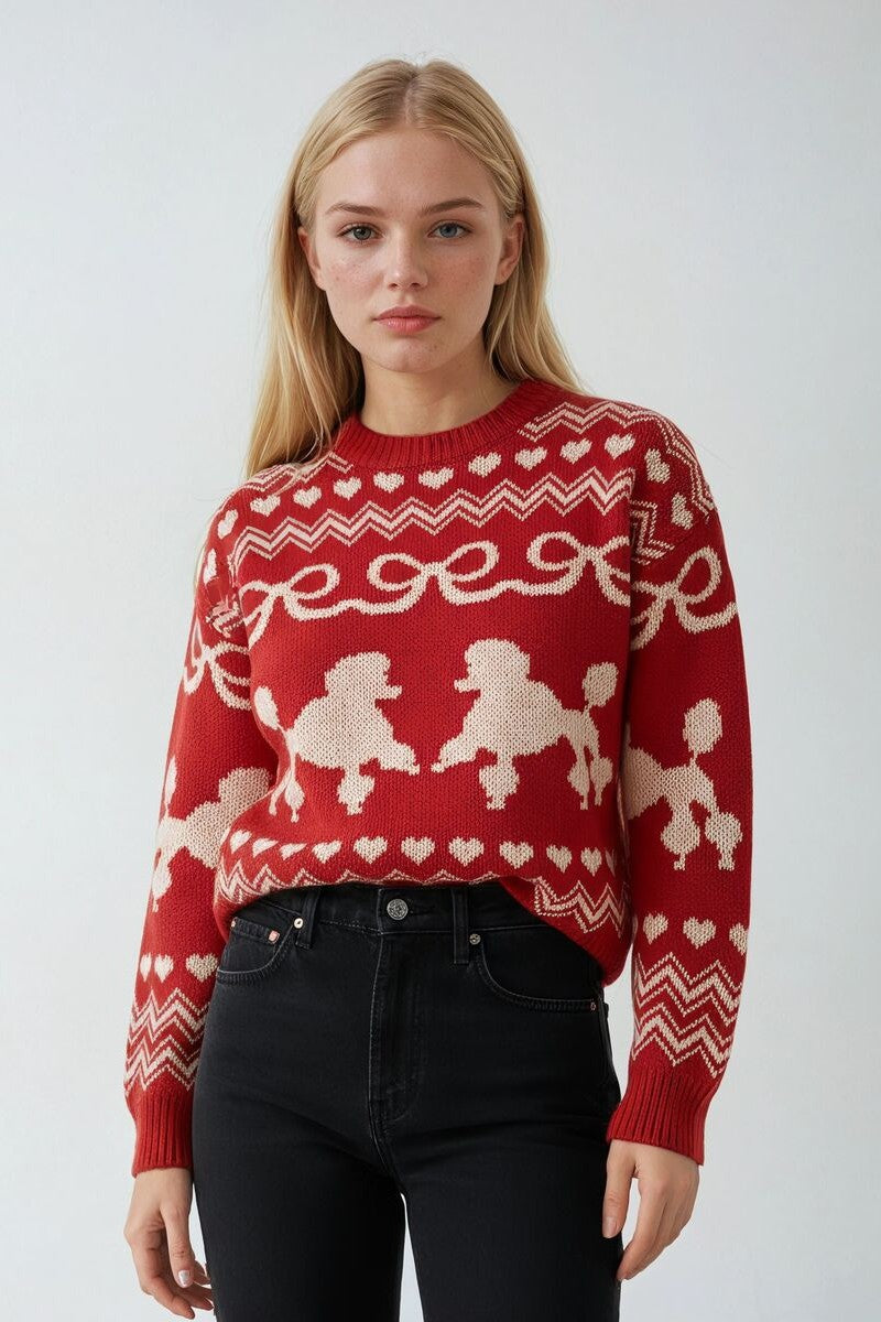 Poodle Pattern Fair Isle Knit Sweater | Forever 21 Women