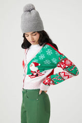 Skiing Santa Cardigan Sweater | Forever 21 Women