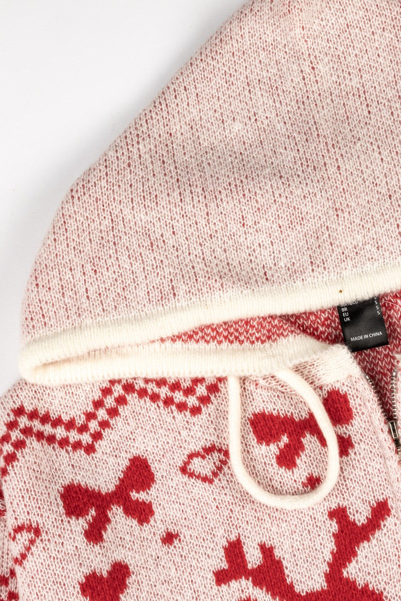Reindeer Zip-Up Hoodie Sweater | Forever 21 Women