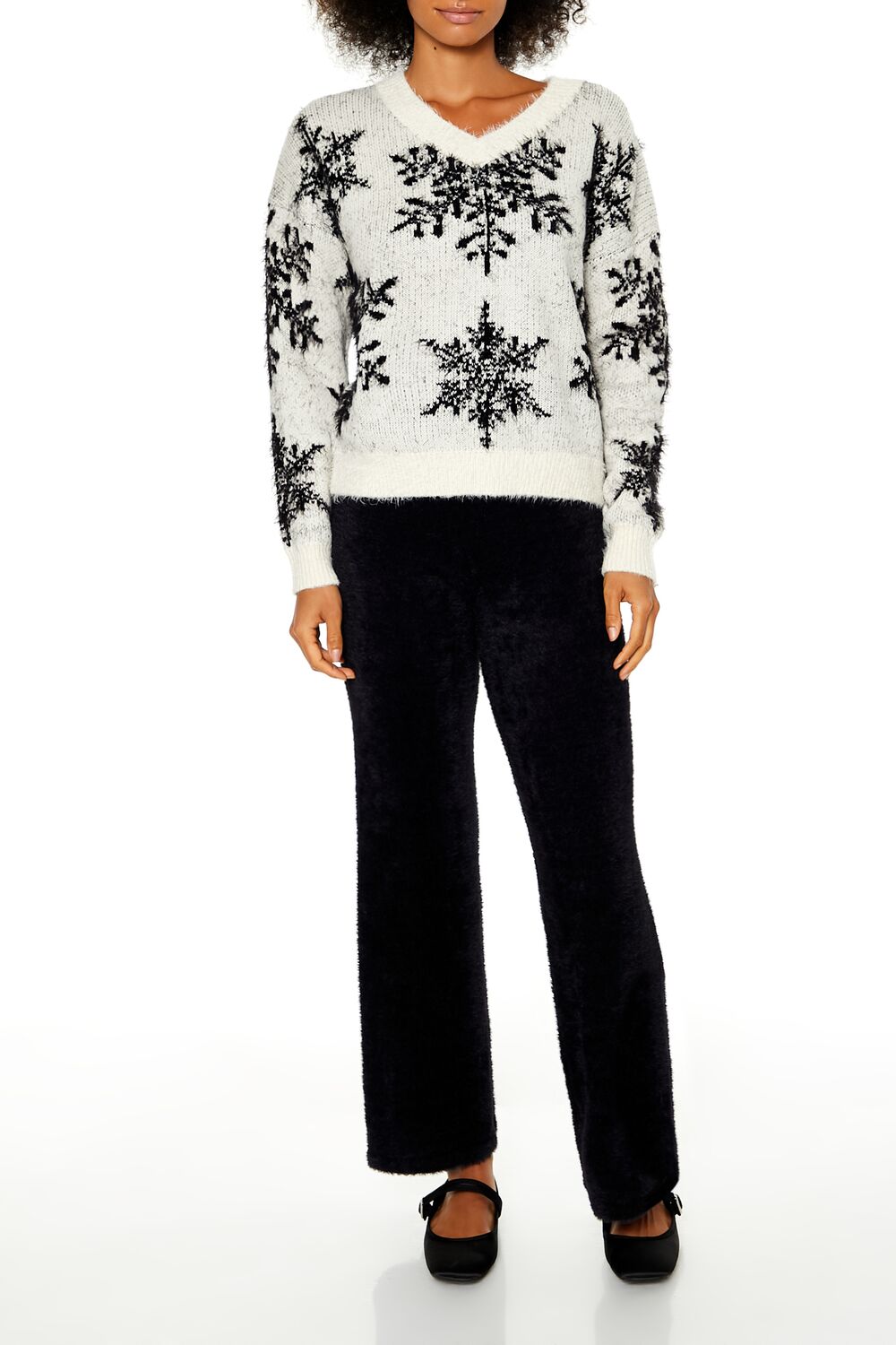 Fuzzy Knit Snowflake Sweater | Forever 21 Women