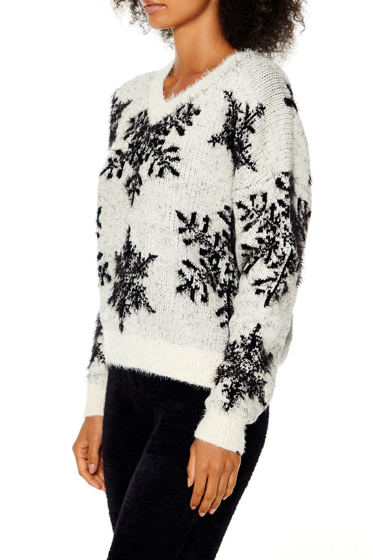 Fuzzy Knit Snowflake Sweater | Forever 21 Women