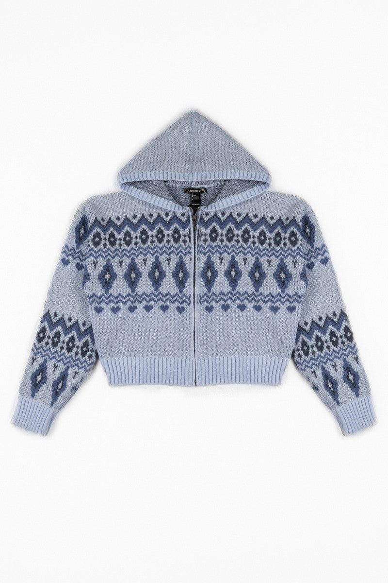 Fair Isle Zip-Up Hoodie Sweater | Forever 21 Women