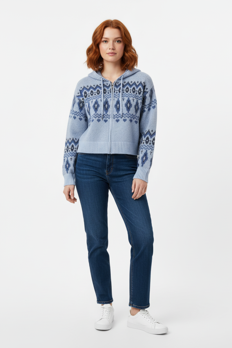 Fair Isle Zip-Up Hoodie Sweater | Forever 21 Women
