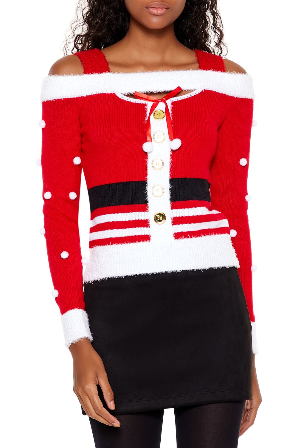 Santa Open-Shoulder Sweater | Forever 21 Women