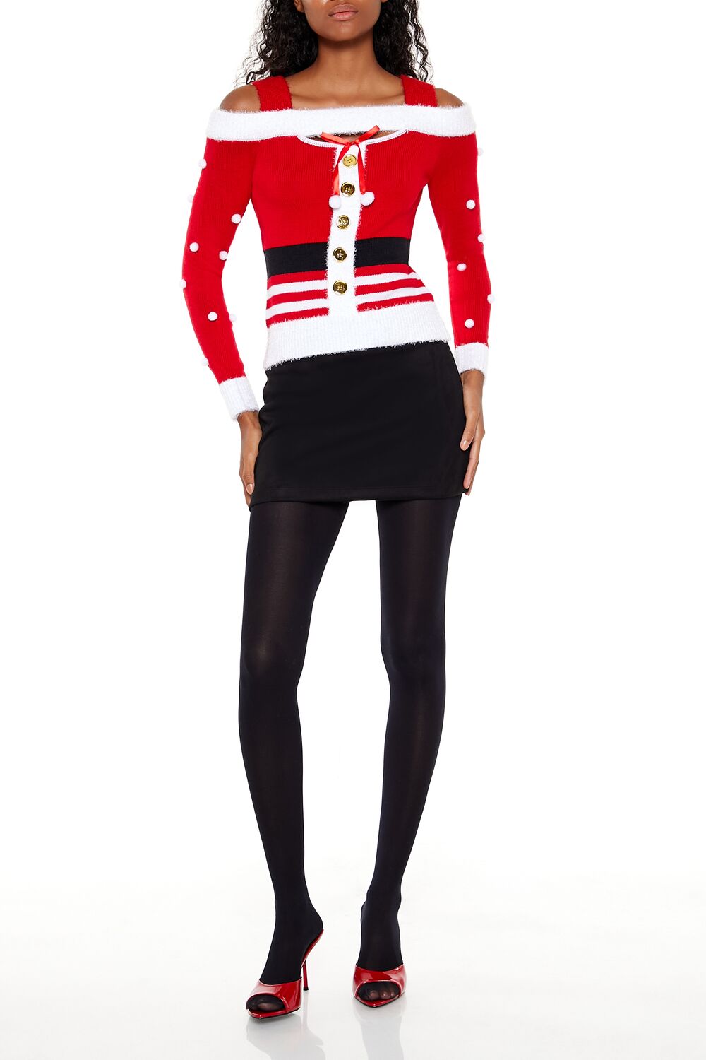 Santa Open-Shoulder Sweater | Forever 21 Women