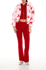 Faux Shearling Star Print Hoodie | Forever 21 Women